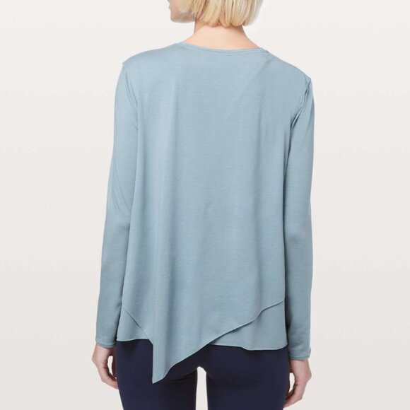 Lululemon | Tencel Sweetest Day Long Sleeve Tee " Blue Cast" Lounge | Size 8* - Picture 4 of 9